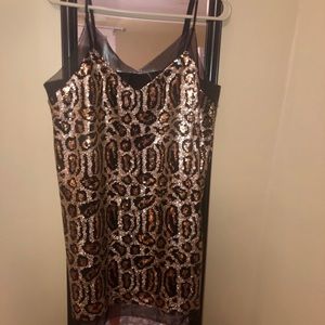 Animal Print Sequin Dress